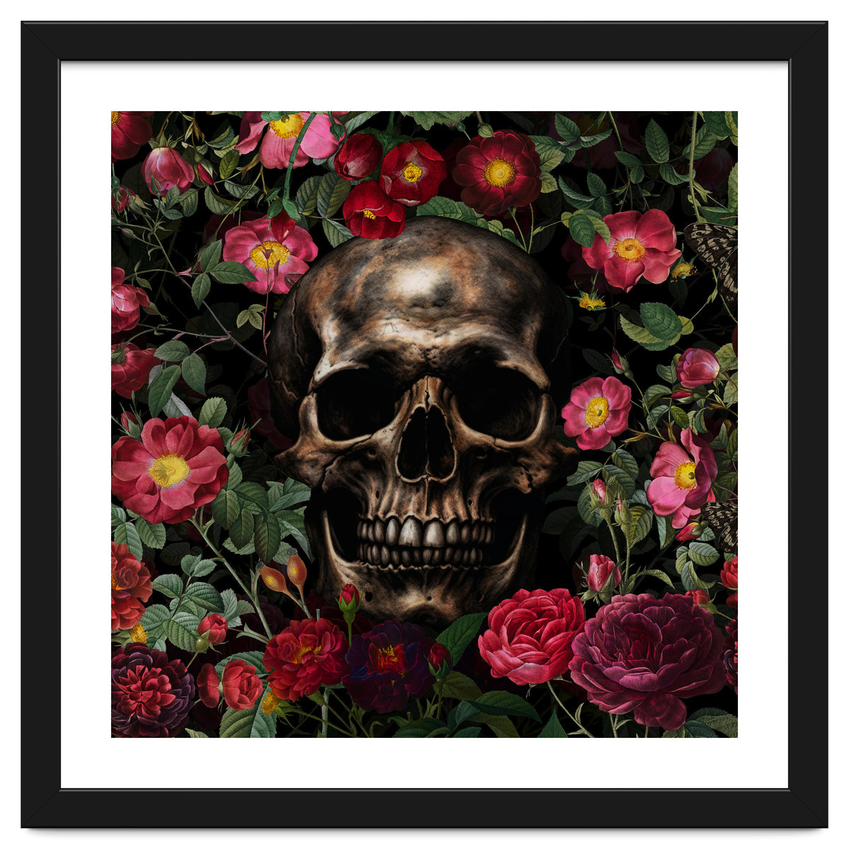 Baroque  Skull And Roses Night Garden 1