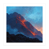 Dramatic Mountain Summit with Fiery Sunset Alpenglow (Print Only) thumbnail