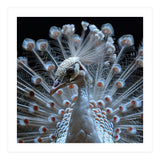 Albino Peacock Displaying White Feathers (Print Only) thumbnail