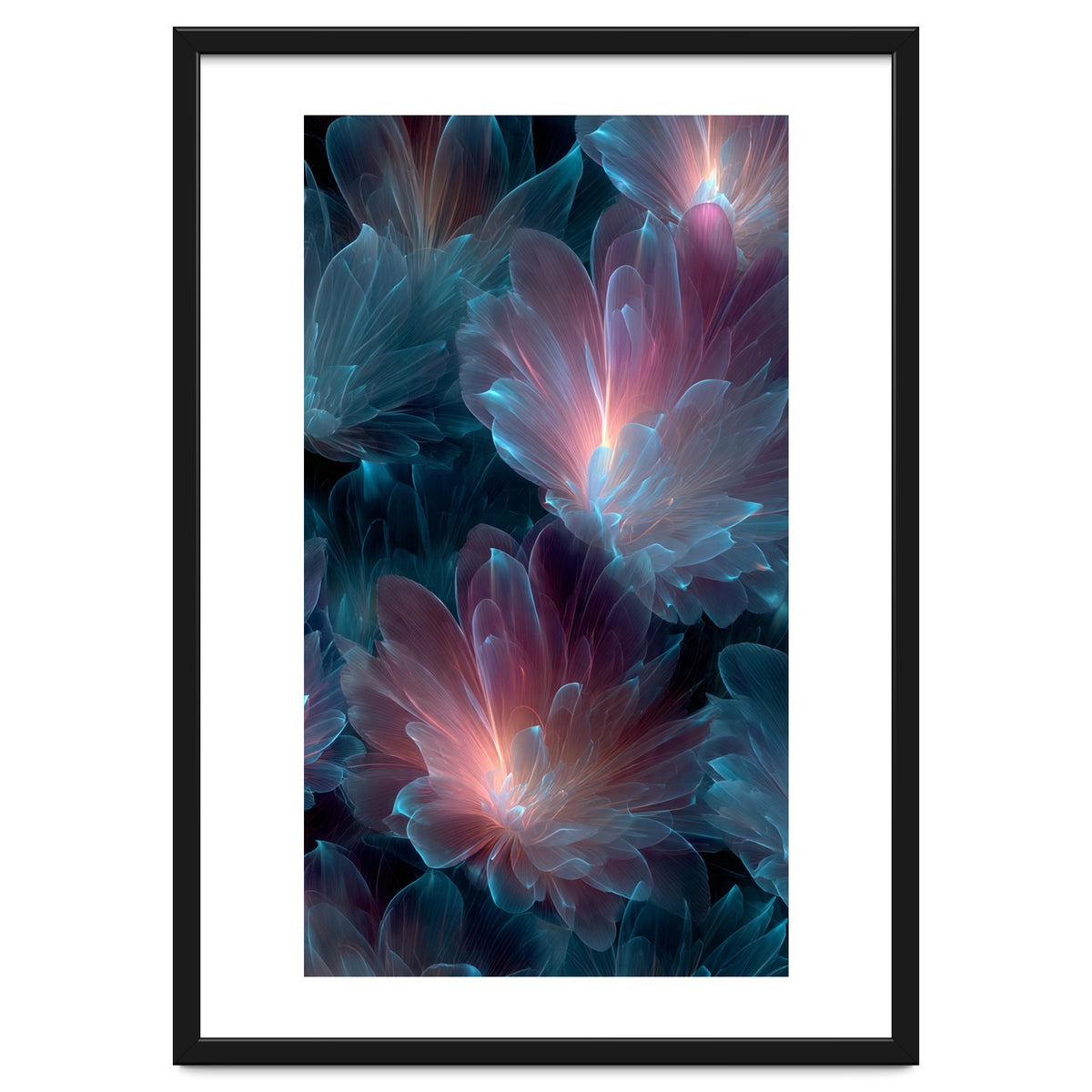 Luminous Bioluminescent Floral Abstract