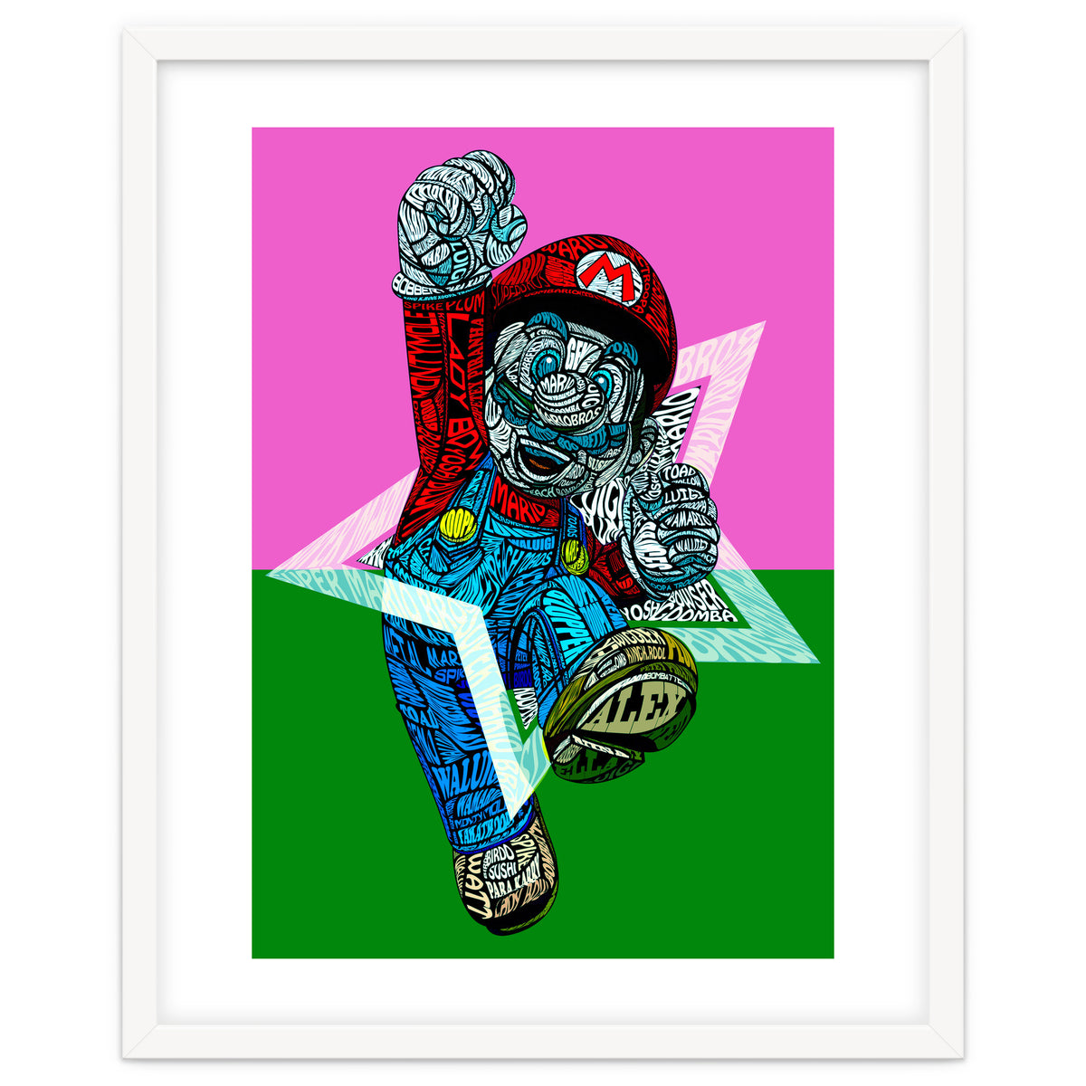 Mario Bross Typo Style Cartoon Pop Art