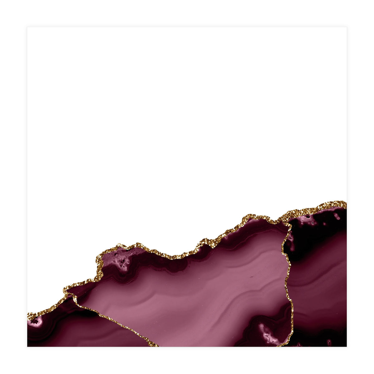 Burgundy & Gold Agate Texture 27 (Print Only)