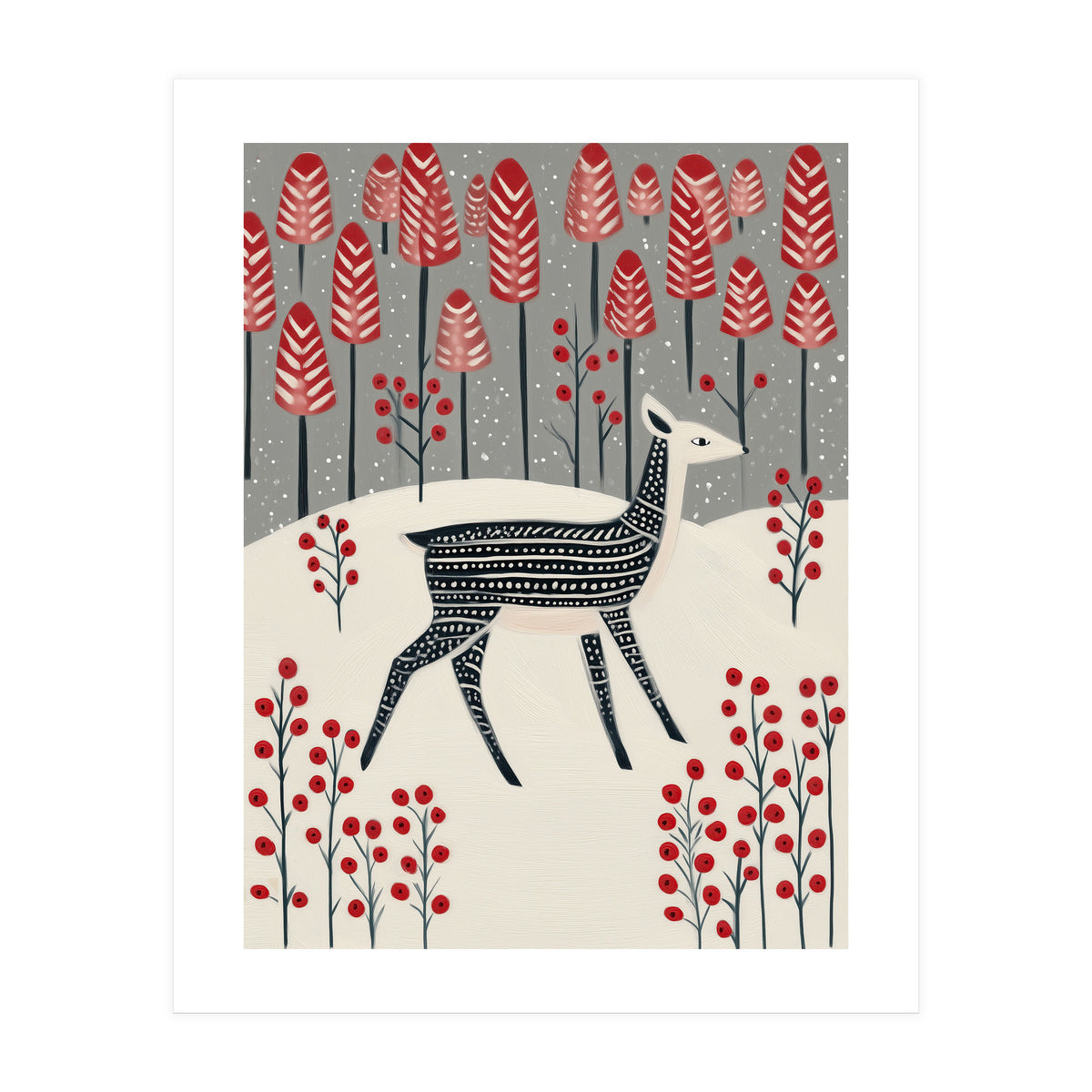 Fawn in a Winter Landscape (Print Only)