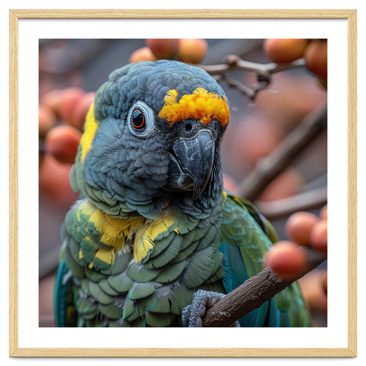 Yellow Headed Amazon Parrot Close Up Portrait