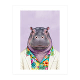 Hippopotamus in Gangster Havana Shirt (Print Only) thumbnail