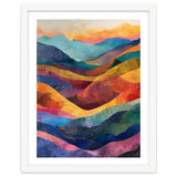 Jewel-Toned Abstract Mountain Landscape Wall Art thumbnail