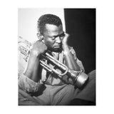 Jazz trumpeter Miles Davis early in his career playing in New York City, circa 1955. (Print Only) thumbnail