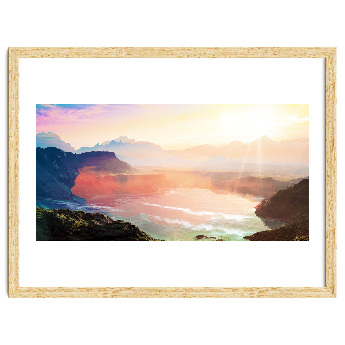 Sunrise Grandeur, Scenic Nature Landscape, Ocean Beach Travel Photography, Sea Waves Mindfulness