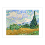 Wheat Field with Cypresses. (Print Only) thumbnail