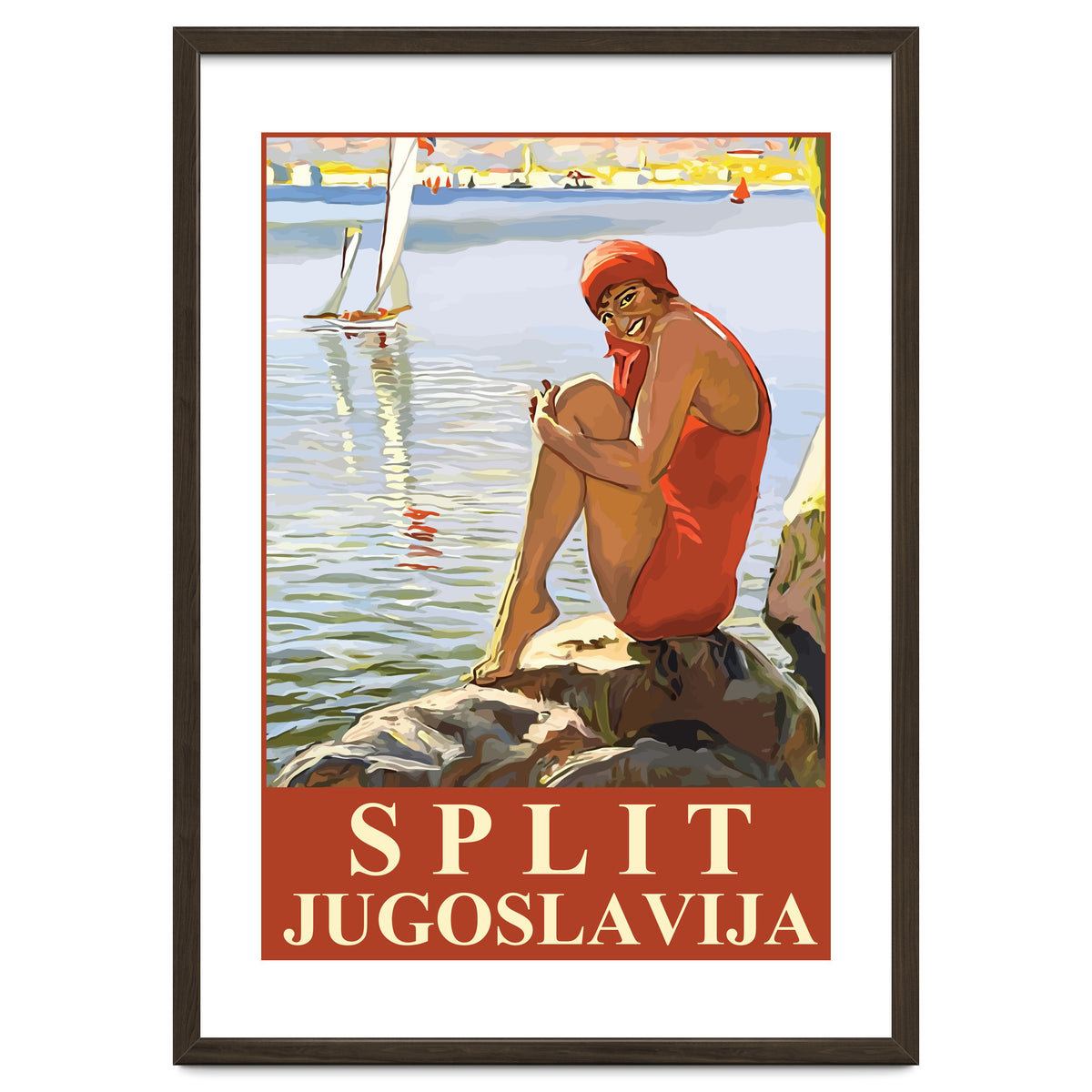 Split, Swimmer on a Rocky Coast