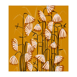 Linocut Flower Meadow Mustard Yellow (Print Only) thumbnail