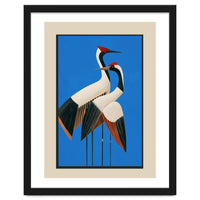 Stillness In Motion Abstract Cranes In Blue