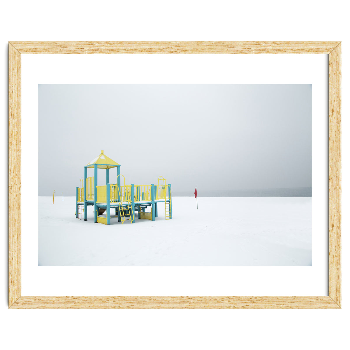 Playground in the winter seascape