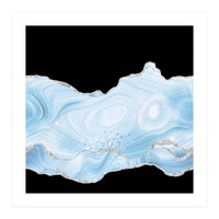 Blue & Silver Agate Glitter Texture 04 (Print Only)