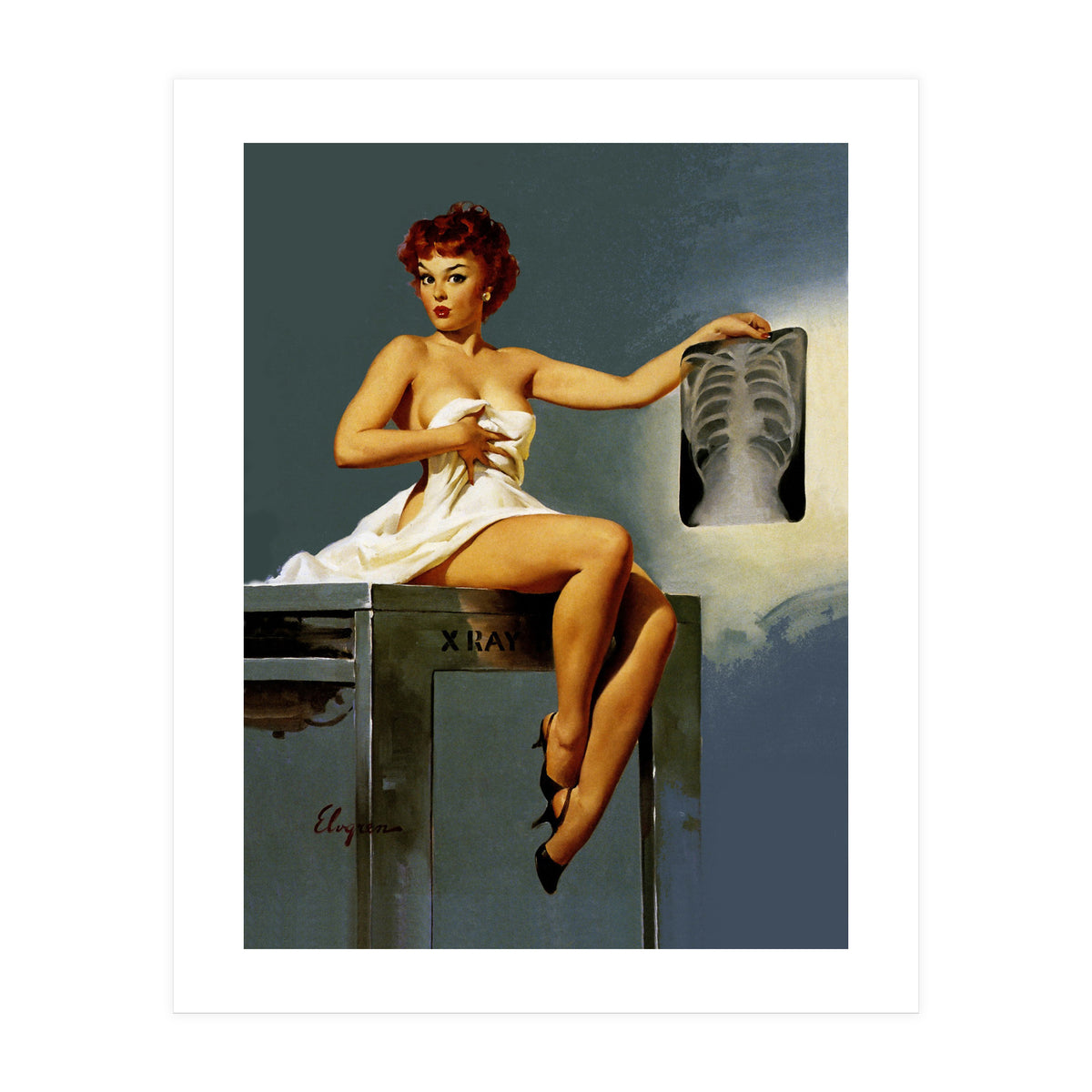 Pin Up Sexy Girl At The Doctor (Print Only)