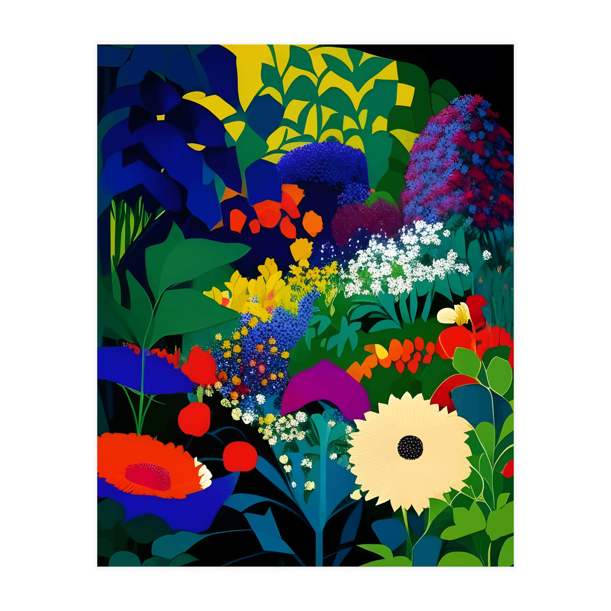 A Beautifully Dark Mind, Botanical Nature Jungle Garden, Eclectic Bohemian Vintage Plants Illustration (Print Only)