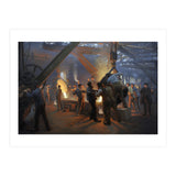 Peder Severin Kroyer (1851-1909). Danish painter. The Iron Foundry, Burmeister & Wain, 1885. (Print Only) thumbnail