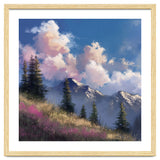 Alpine Summer Meadow with Vibrant Wildflowers and Snow thumbnail