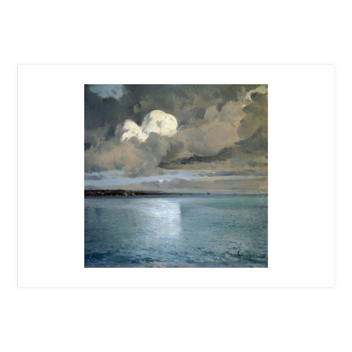 SEA LANDSCAPE OF CADAQUES ("MARINA DE CADAQUES") - OIL ON TABLE - 70X71 CM. (Print Only)