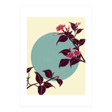 Pink flowers on a blue moon (Print Only) thumbnail