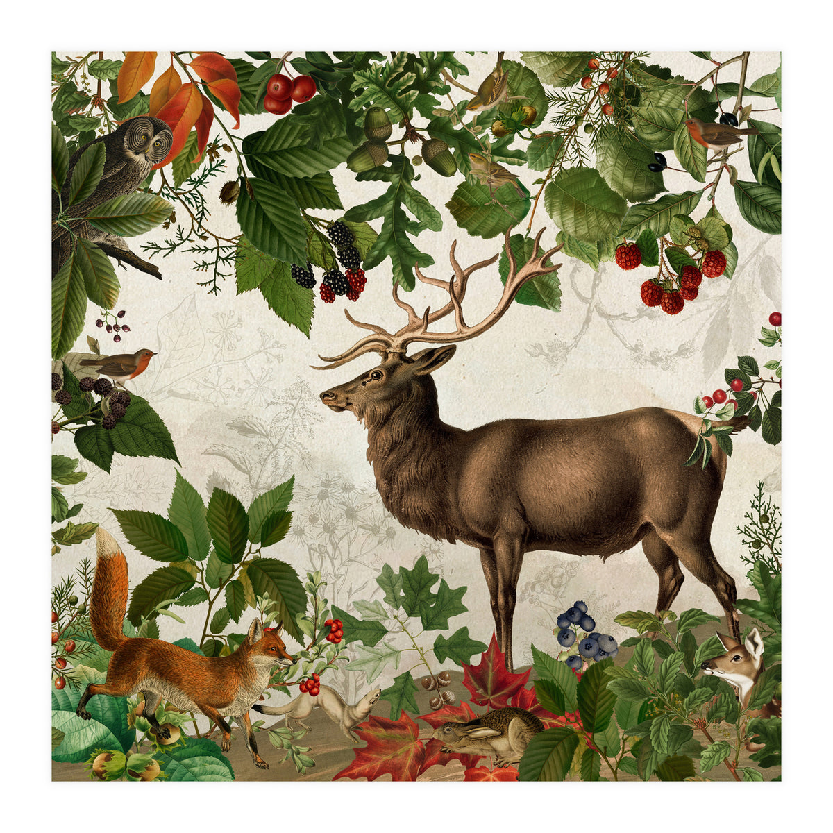 Nostalgic Autumn guardians of the forest 1 (Print Only)