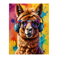 Lama In Headphones (Print Only)