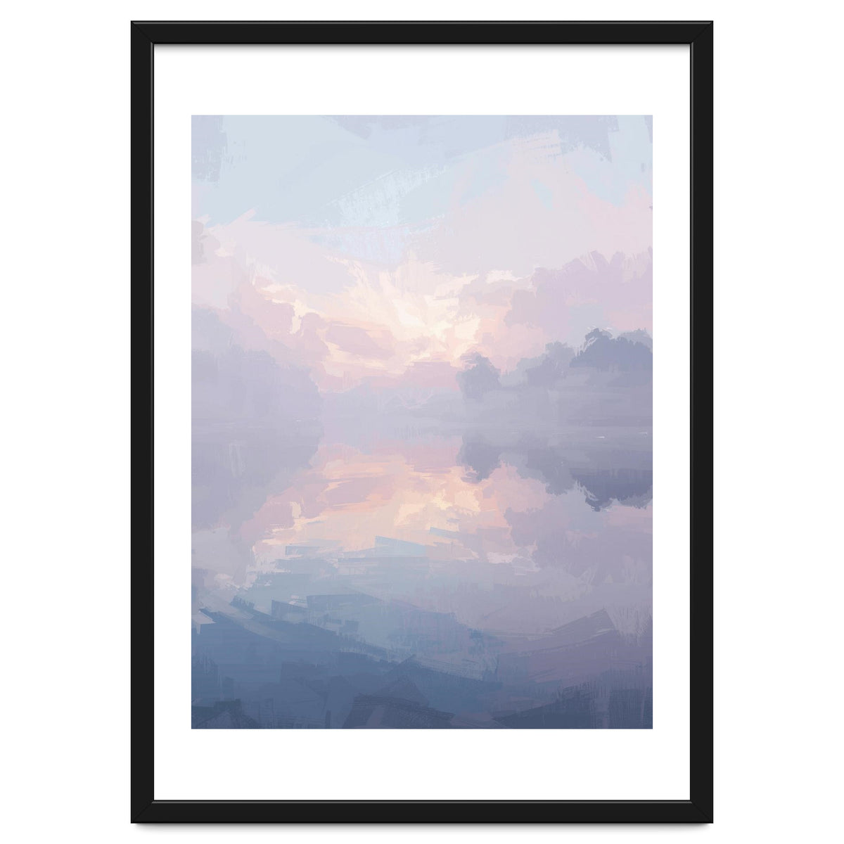 Ethereal Misty Lakeside at Dawn