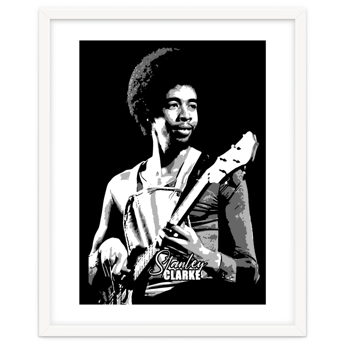 Stanley Clarke American Bassist in Grayscale