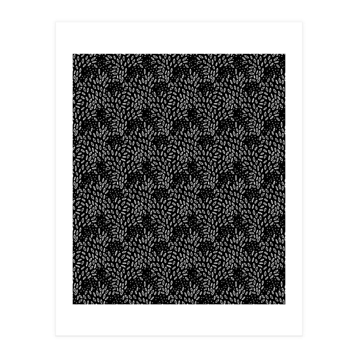 Black Floral Pattern (Print Only)