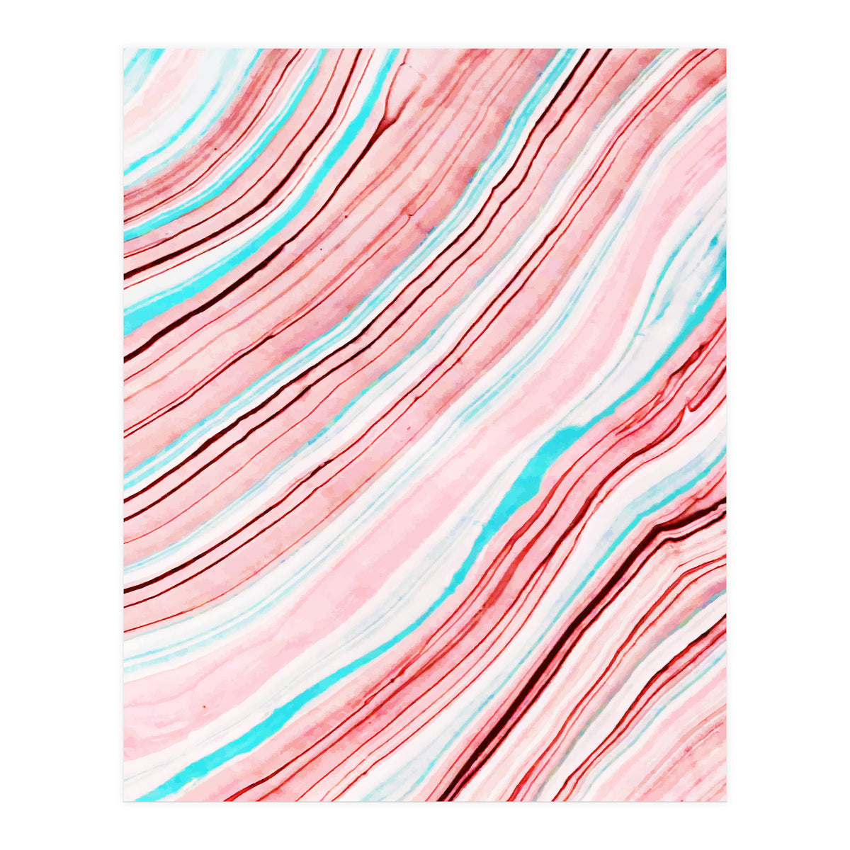 Between the Lines, Pastel Watercolor Abstract Painting, Subtle Neutral Minimal Illustration (Print Only)