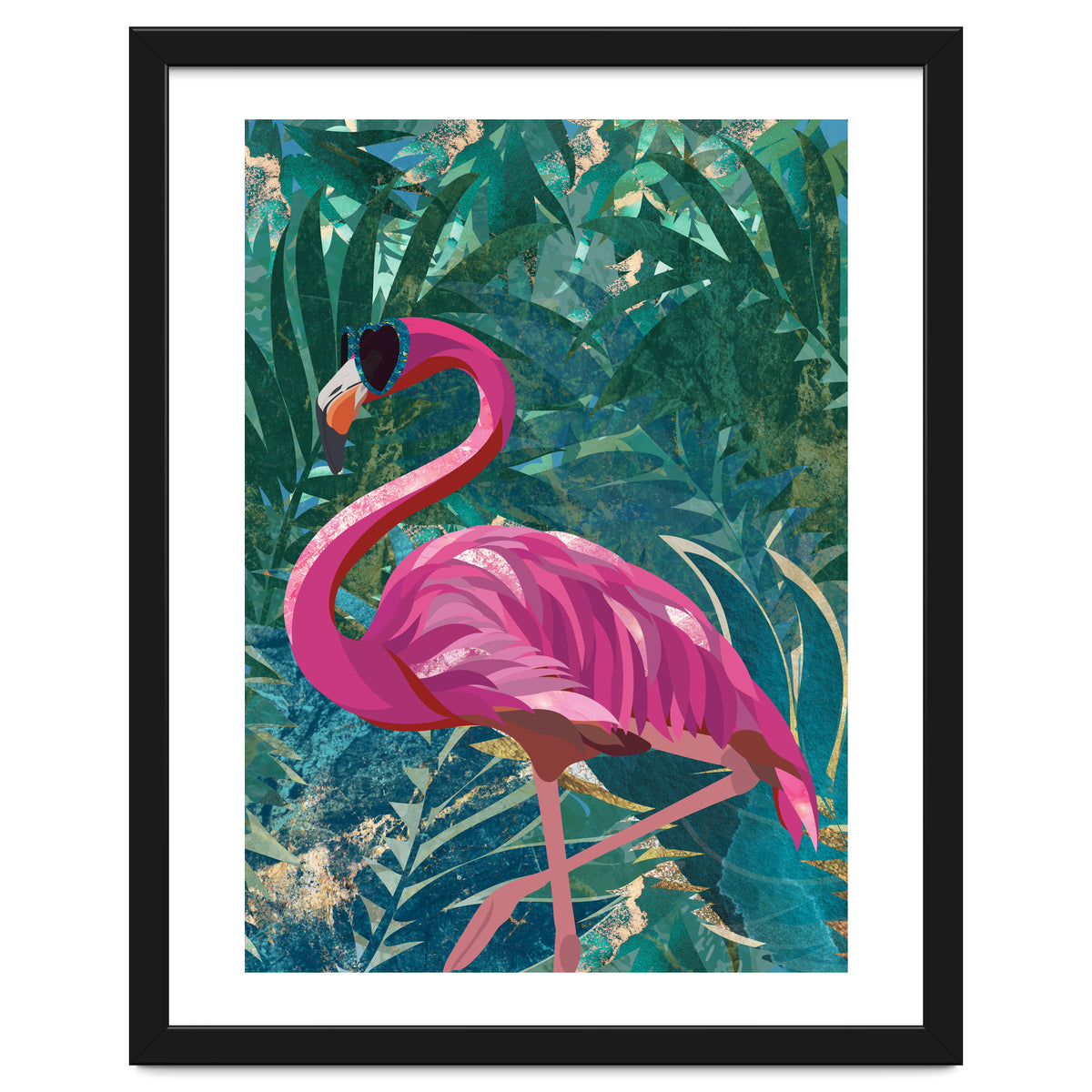 Flamingo in the jungle