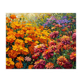 Radiant Summer Zinnia and Marigold Meadow Oil Painting (Print Only) thumbnail