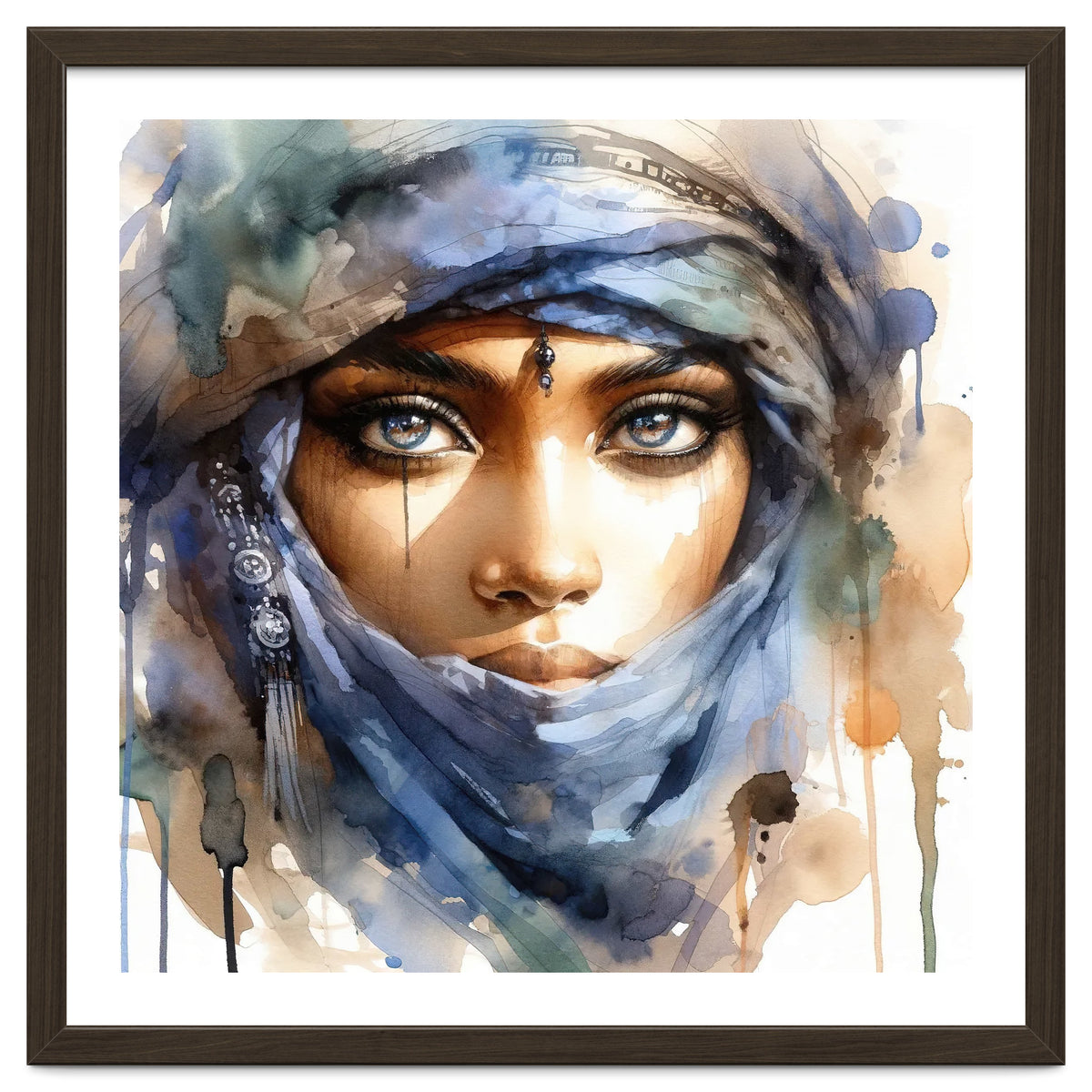 Blue Veil Tuareg Woman Portrait