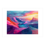 Vibrant Abstract Mountain Landscape at Sunset (Print Only) thumbnail
