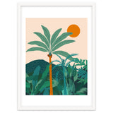 Palm Vibes, Tropical Vintage Botanical Nature, Illustration Mountains Landscape Adventure, Pastel Plants Wild Jungle Boho Forest thumbnail
