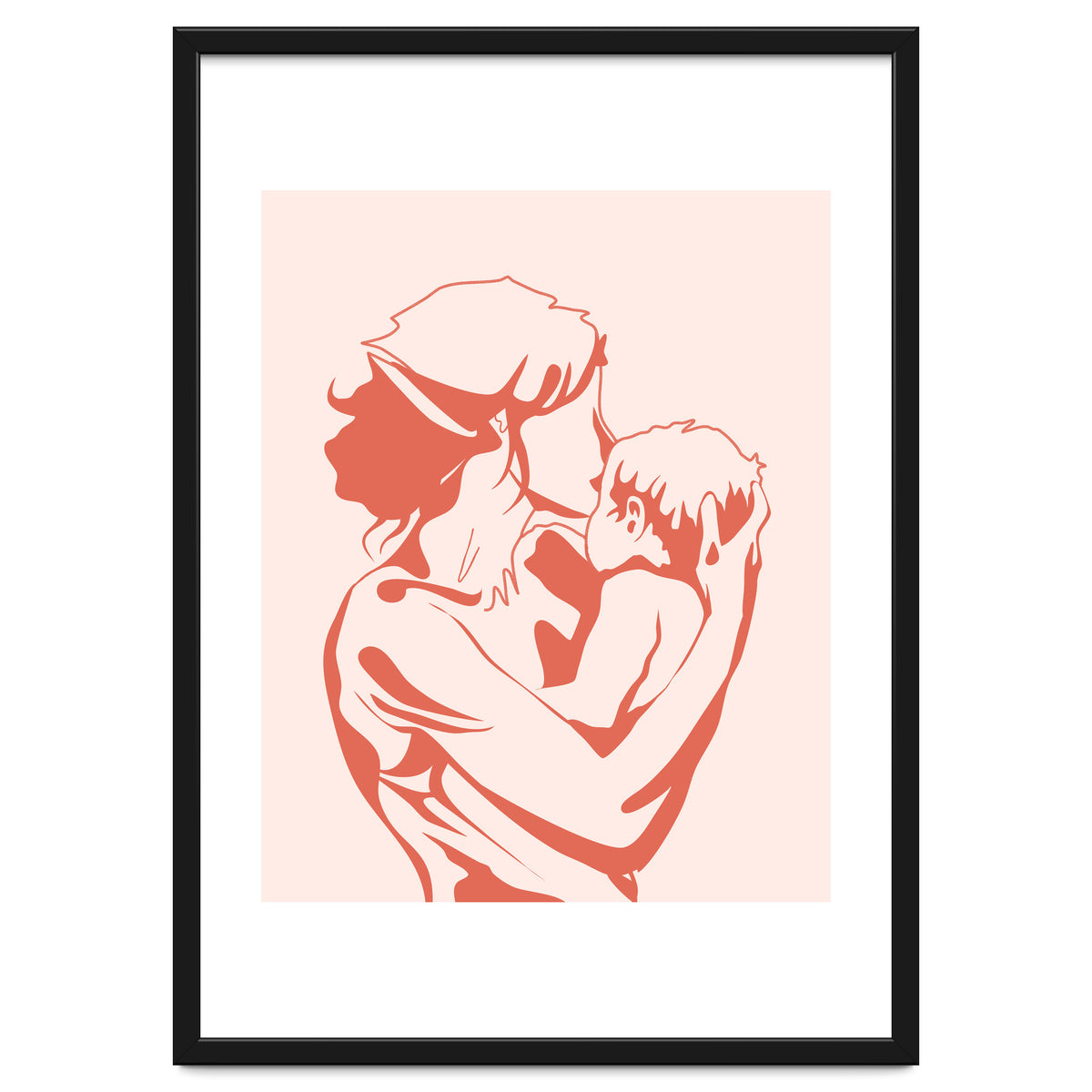 Motherhood, Human Emotion Line Art, Mother Parents Child Baby, Love Care Expression Bohemian Concept