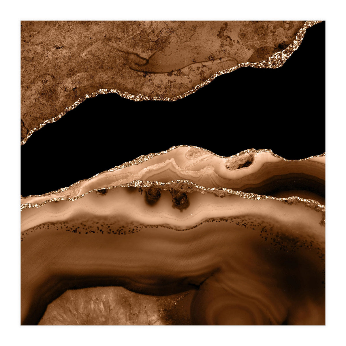 Brown & Gold Agate Texture 13 (Print Only)