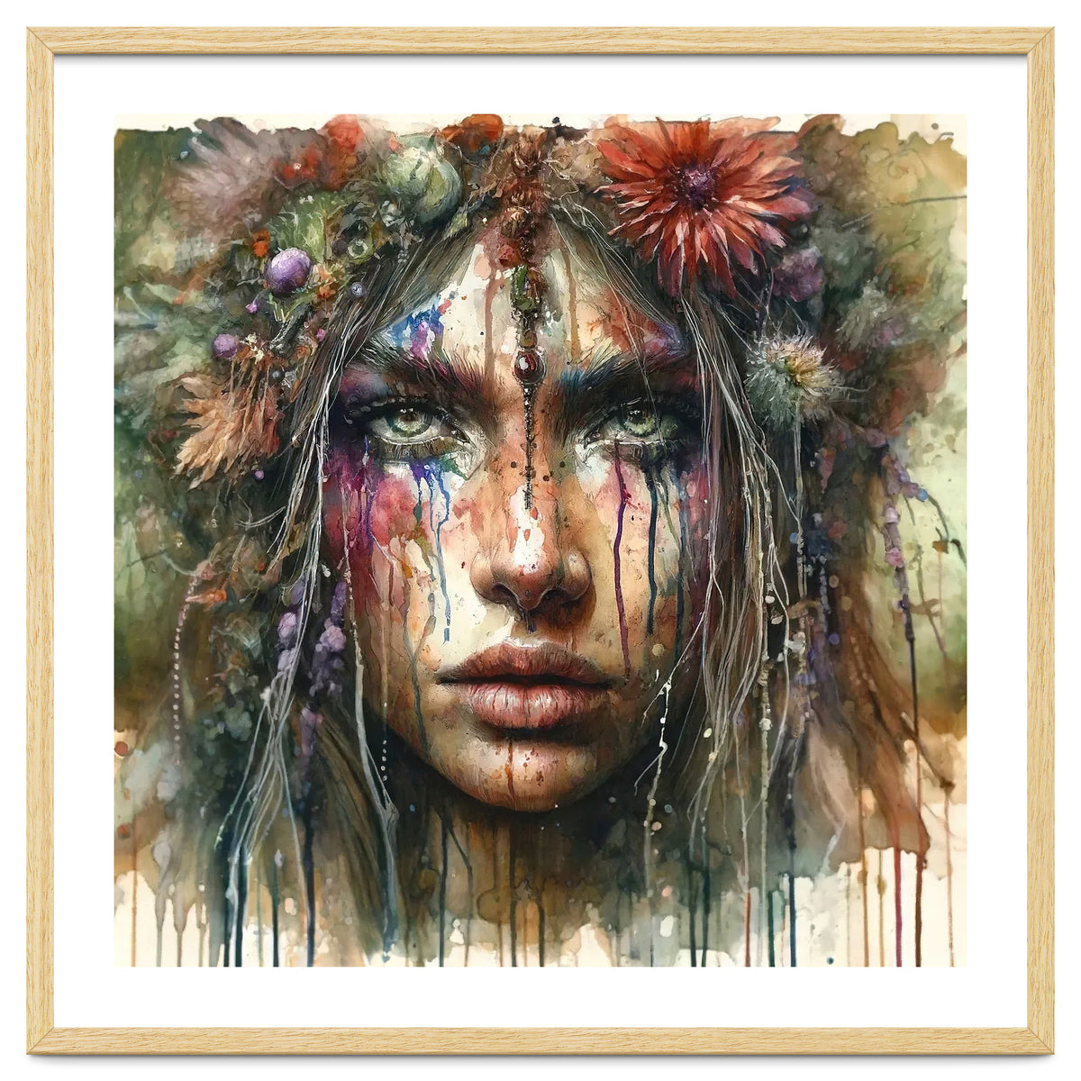 Wild Bloom Druid Woman Portrait