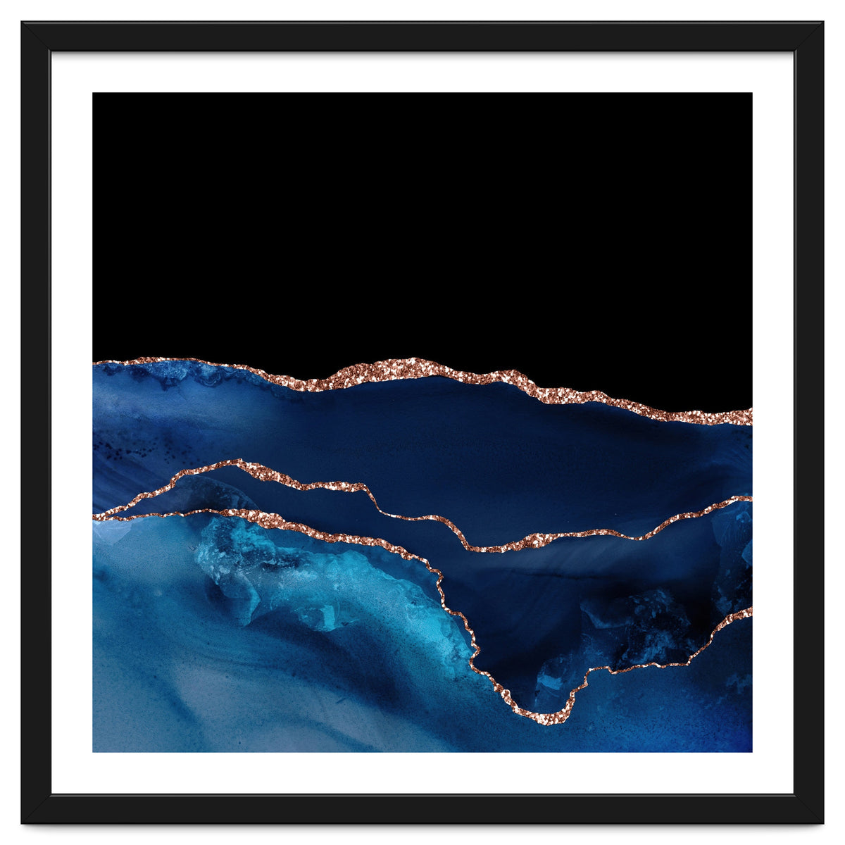 Navy & Rose Gold Agate Texture 07