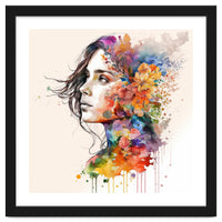 Quiet Muse In Watercolor Blooms