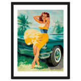 Pinup Girl Posing In Front Of The Car thumbnail