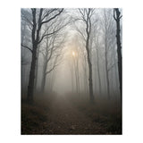 Ethereal Morning Light Breaking Through Dense Forest Fog (Print Only) thumbnail