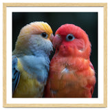 Two Lovebirds Nuzzling Close Up Portrait thumbnail
