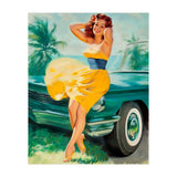 Pinup Girl Posing In Front Of The Car (Print Only) thumbnail