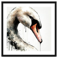 Watercolor Swan Portrait