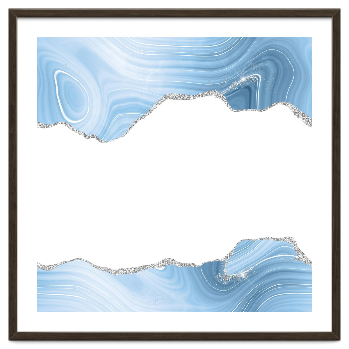 Blue & Silver Agate Glitter Texture 08