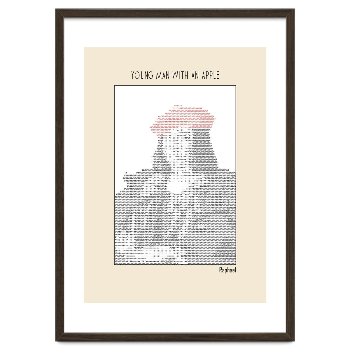 Young Man with an Apple (1505) – Raphael (ascii art)