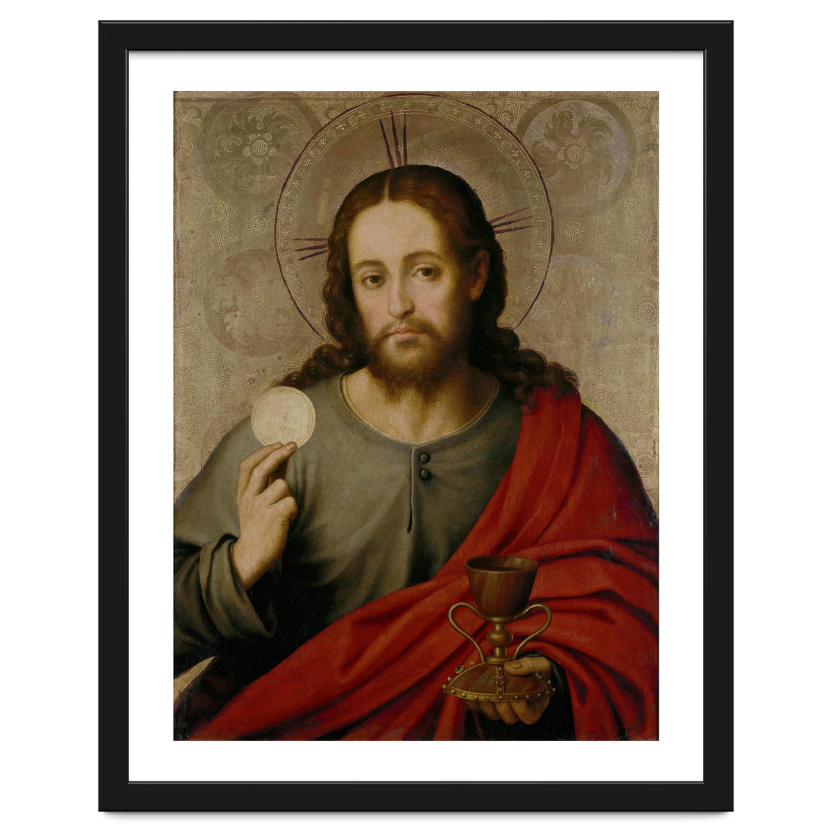 Juan de Juanes / 'The Saviour', 1545-1550, Spanish School, Oil on panel, 73 cm x 49 cm, P00845.