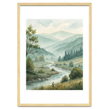 Serene River Valley in Soft Watercolor thumbnail