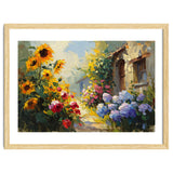 Vibrant Summer Cottage Garden Oil Painting thumbnail